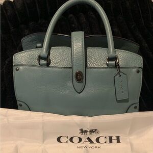 Coach Blue Leather Satchel